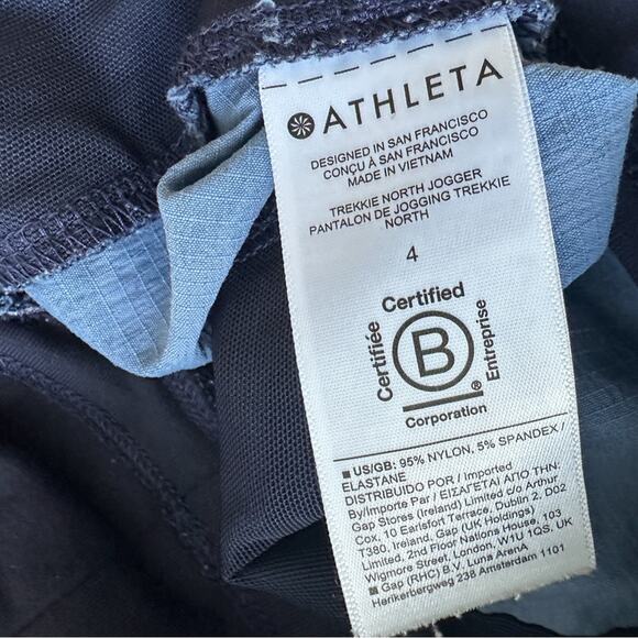 Athleta Trekkie North Jogger Pants SIZE 4 Blue Floral Tapered Leg - Picture 7 of 7